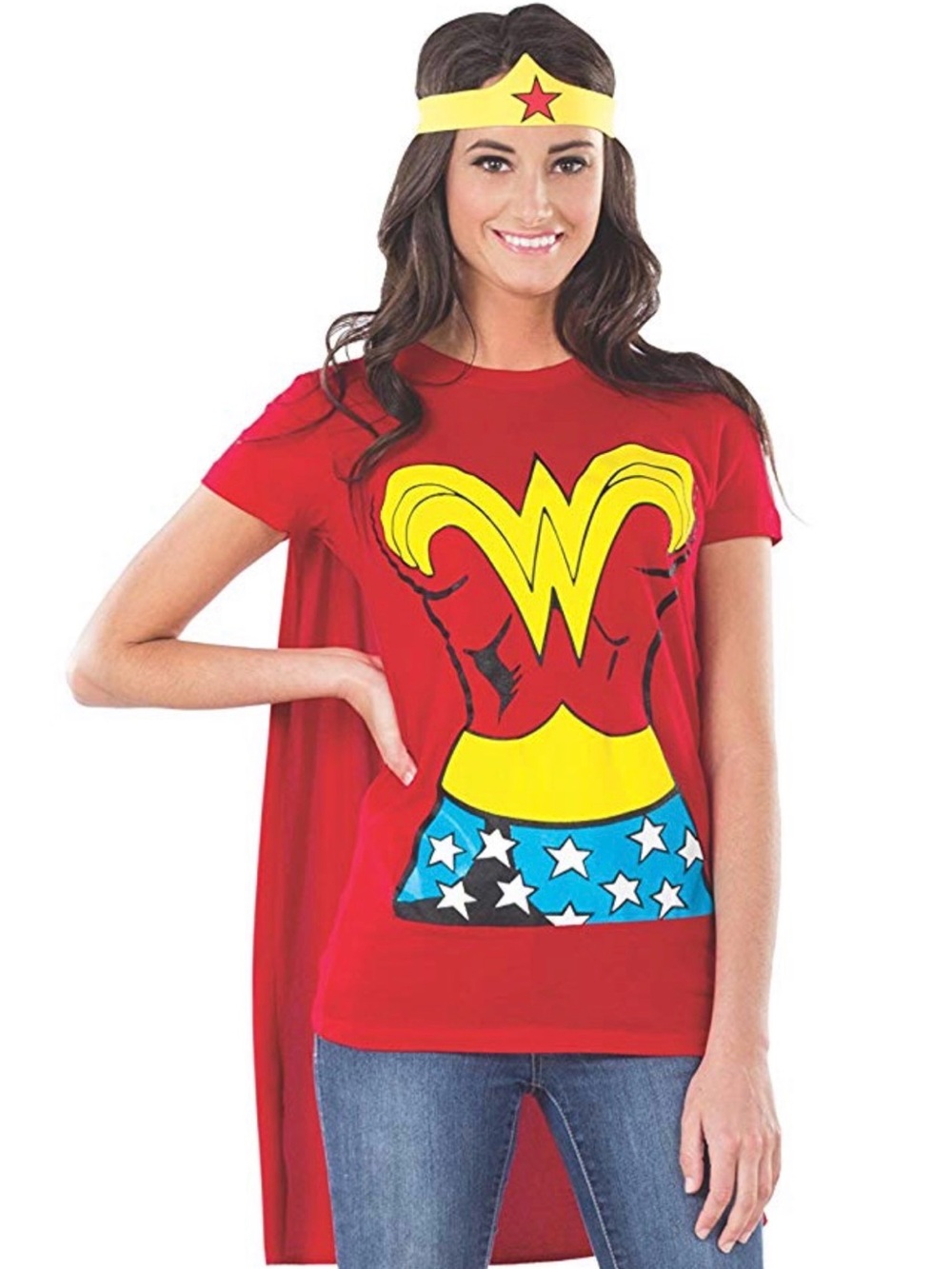 Rubie's Costume DC Comics Wonder Woman T-Shirt With Cape And Headband